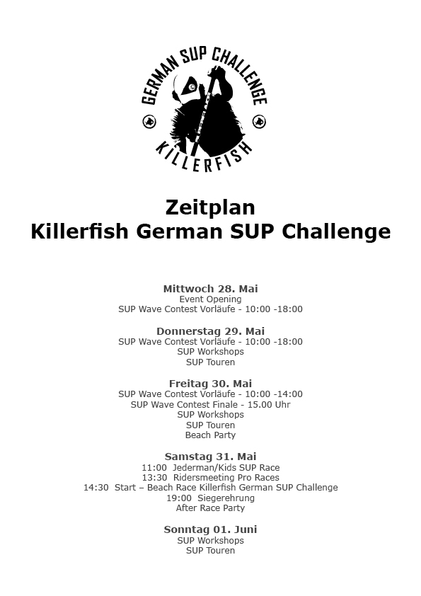GSC 2014 zeitplan Sylt - Zeitplan Killerfish German SUP Challenge Sylt